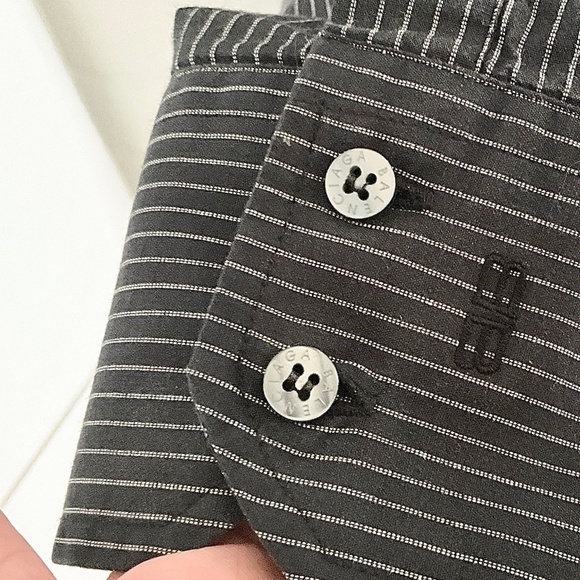 Balenciaga Men’s Button down shirt Pinstripe Black White 100% cotton FLAW XL - Picture 8 of 14